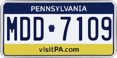 PA license plate MDD7109