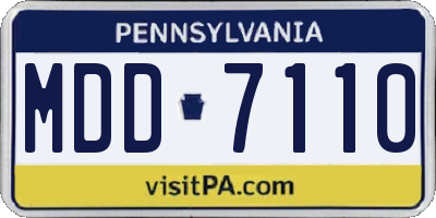 PA license plate MDD7110