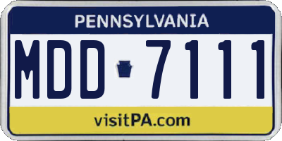 PA license plate MDD7111