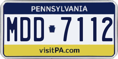 PA license plate MDD7112