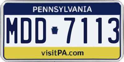 PA license plate MDD7113
