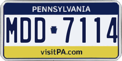 PA license plate MDD7114