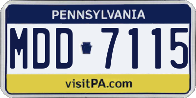 PA license plate MDD7115