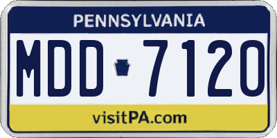 PA license plate MDD7120