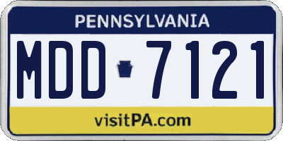PA license plate MDD7121