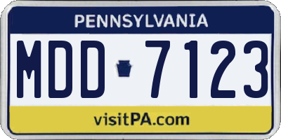 PA license plate MDD7123