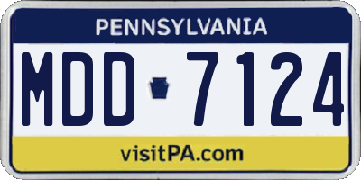 PA license plate MDD7124