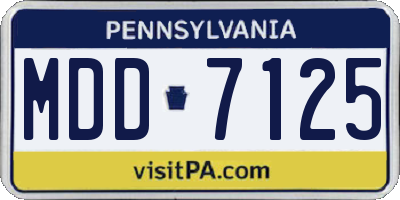 PA license plate MDD7125