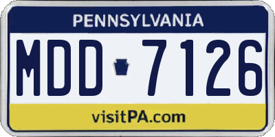 PA license plate MDD7126