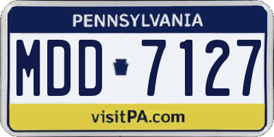 PA license plate MDD7127