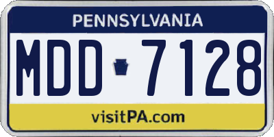 PA license plate MDD7128