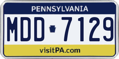 PA license plate MDD7129