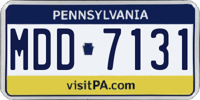 PA license plate MDD7131