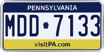 PA license plate MDD7133