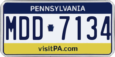 PA license plate MDD7134