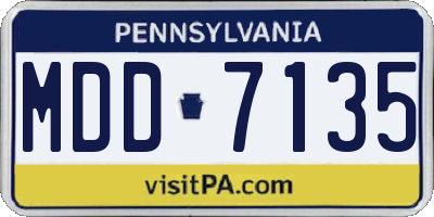 PA license plate MDD7135