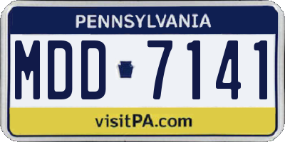 PA license plate MDD7141