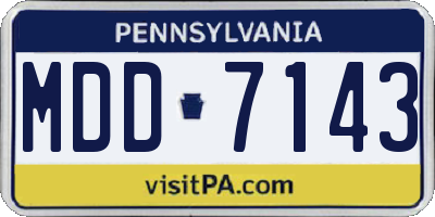 PA license plate MDD7143