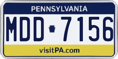 PA license plate MDD7156