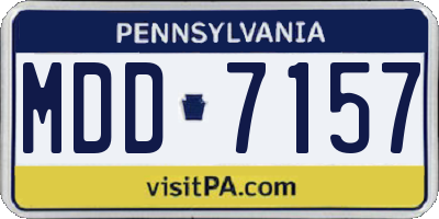 PA license plate MDD7157
