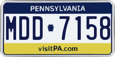 PA license plate MDD7158