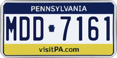 PA license plate MDD7161