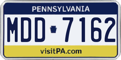 PA license plate MDD7162