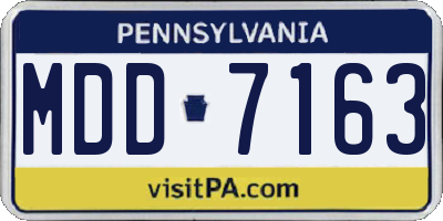 PA license plate MDD7163
