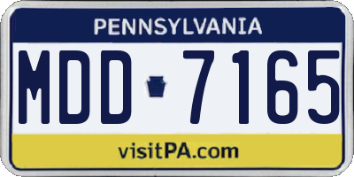 PA license plate MDD7165