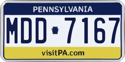 PA license plate MDD7167