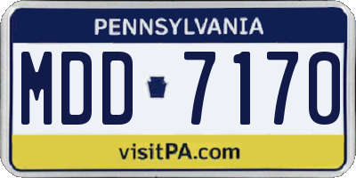 PA license plate MDD7170