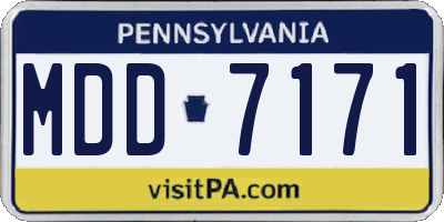 PA license plate MDD7171