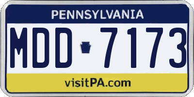 PA license plate MDD7173