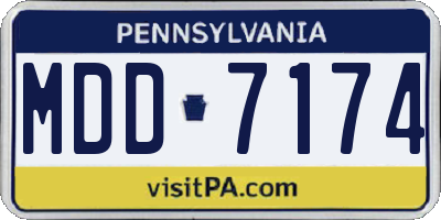 PA license plate MDD7174