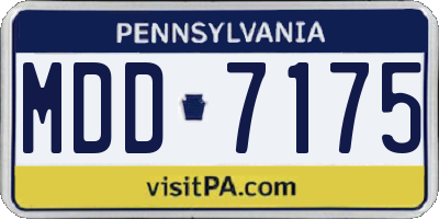 PA license plate MDD7175