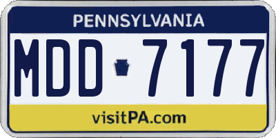 PA license plate MDD7177
