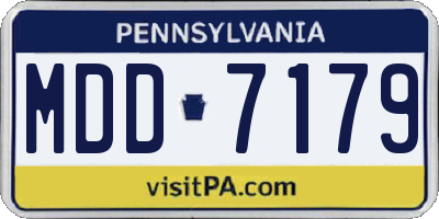PA license plate MDD7179