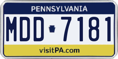 PA license plate MDD7181