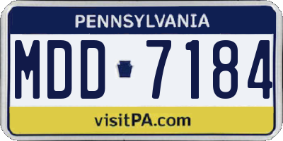 PA license plate MDD7184
