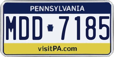 PA license plate MDD7185