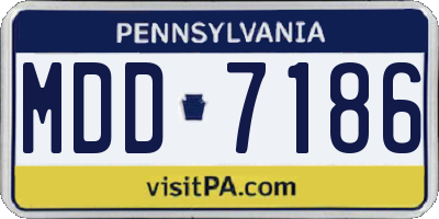 PA license plate MDD7186