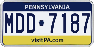 PA license plate MDD7187