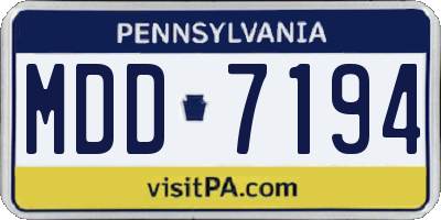 PA license plate MDD7194