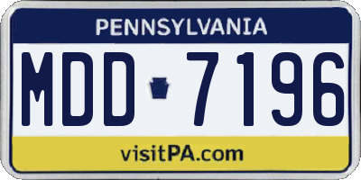 PA license plate MDD7196