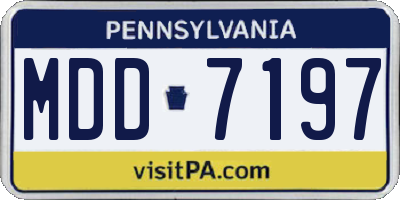 PA license plate MDD7197