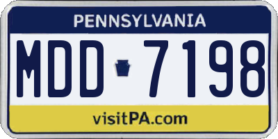 PA license plate MDD7198