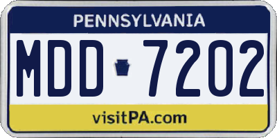 PA license plate MDD7202