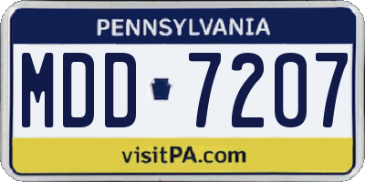 PA license plate MDD7207