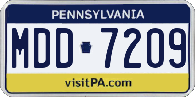PA license plate MDD7209