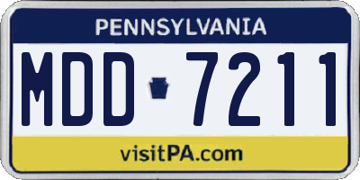PA license plate MDD7211